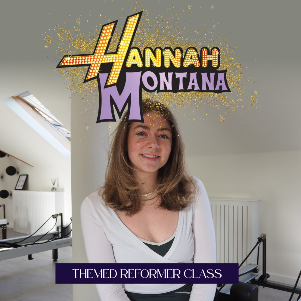 Hannah Montana Themed Reformer Pilates Class - Image of instructor Kennedy